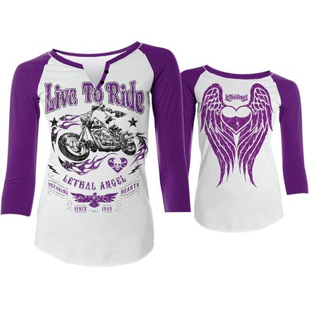 Lethal Threat Women's Lethal Angel Live To Ride T-Shirt Lethal Threat Women's Lethal Angel Live To Ride T-Shirt