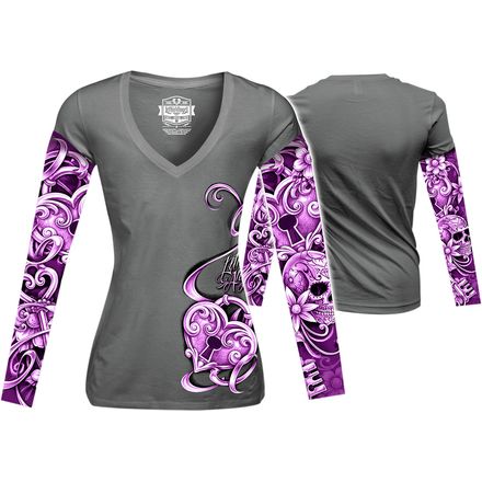 Lethal Threat Women's Lethal Angel Lock Heart Long Sleeve T-Shirt Lethal Threat Women's Lethal Angel Lock Heart Long Sleeve T-Shirt