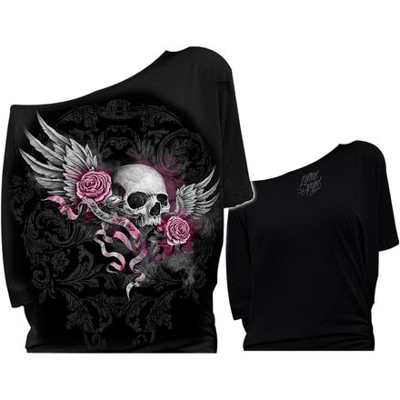 Lethal Threat Women's Lethal Angel Skull Wings T-Shirt Lethal Threat Women's Lethal Angel Skull Wings T-Shirt