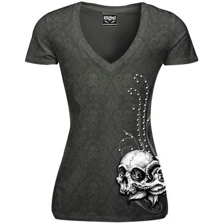 Lethal Threat Women's Lethal Angel Wing Skull T-Shirt Lethal Threat Women's Lethal Angel Wing Skull T-Shirt