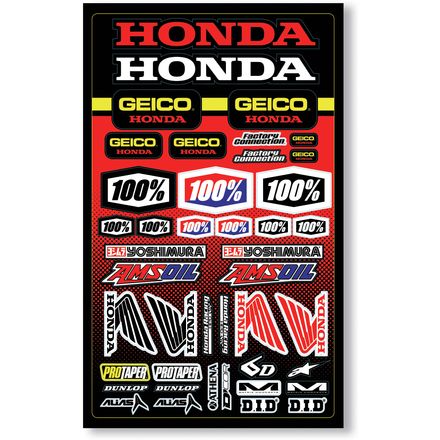 100% Geico Honda Sticker Sheet