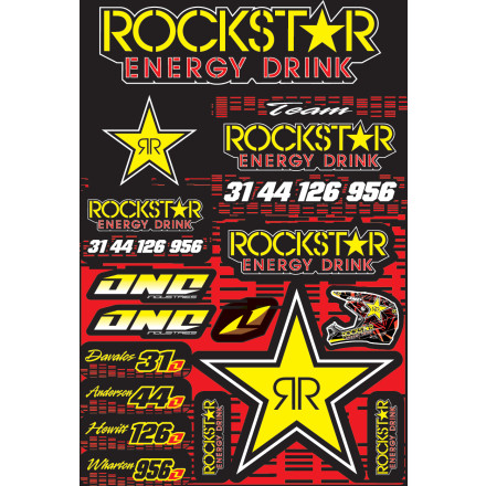 One Industries 2013 Rockstar Energy Decal Sheet - Suzuki One Industries 2013 Rockstar Energy Decal Sheet - Suzuki