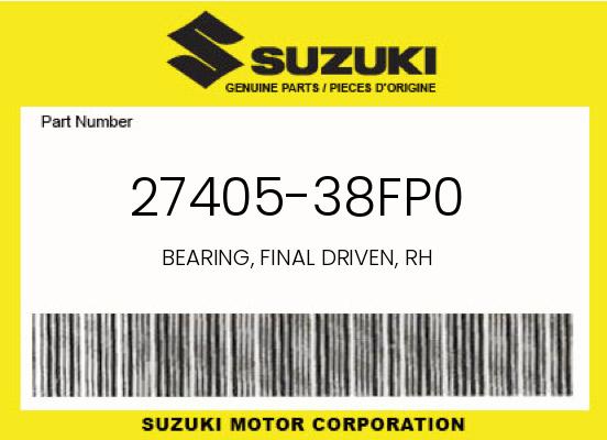 Suzuki OEM Bearing, Final Driven, RH 2015-2024 KingQuad 400 - 27405-38FP0 undefined