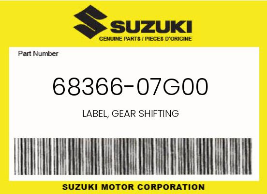 0 Suzuki OEM Part 68366-07G00