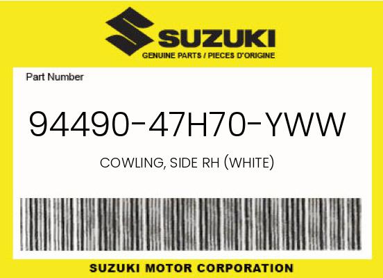 0 Suzuki OEM Part 94490-47H70-YWW