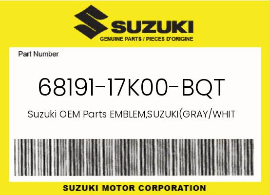 0 Suzuki OEM Part 68191-17K00-BQT